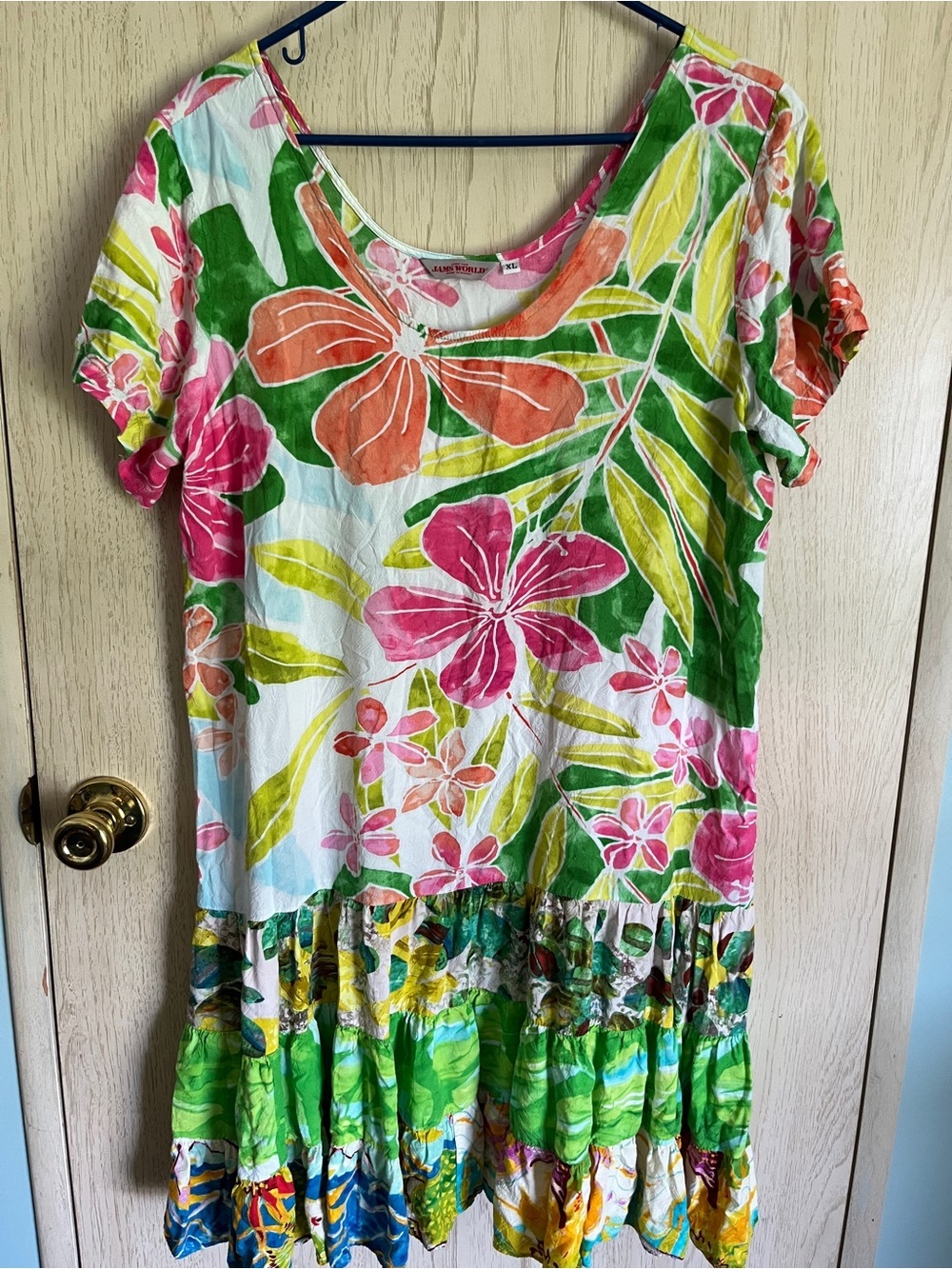 JAMS WORLD Hawaii Hattie Dress Waioli Floral Sz XL